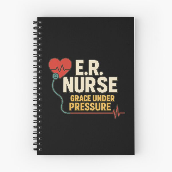Item preview, E.R. Nurse – Grace Under Pressure | Heart & EKG Design designed and sold by MySheetMusicArt.