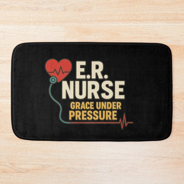 Item preview, E.R. Nurse – Grace Under Pressure | Heart & EKG Design designed and sold by MySheetMusicArt.