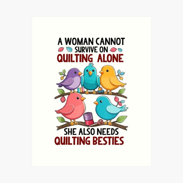 Aperçu de l'œuvre Amis du quilting, oiseaux mignons et drôles créée et vendue par Smell  Cloud.