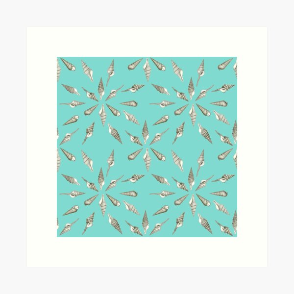Item preview, Seashells pattern with ocean sea glass green color designed and sold by GnosisCollage.