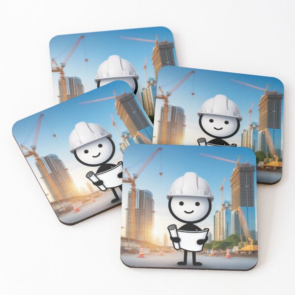 Item preview, "Cartoon Engineer at a Construction Site" designed and sold by Mindful56.