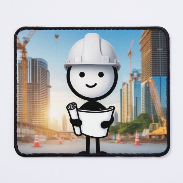 Artikelvorschau, „Cartoon-Ingenieur auf einer Baustelle“ entworfen und verkauft von Mindful56.