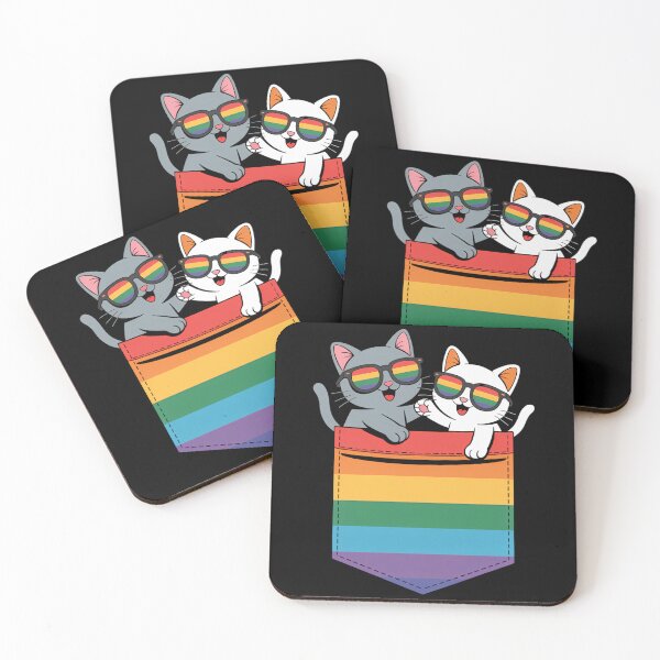 Item preview, Pocket cute cat LGBT Animal Rainbow Flag Gay Pride designed and sold by brynatshop.