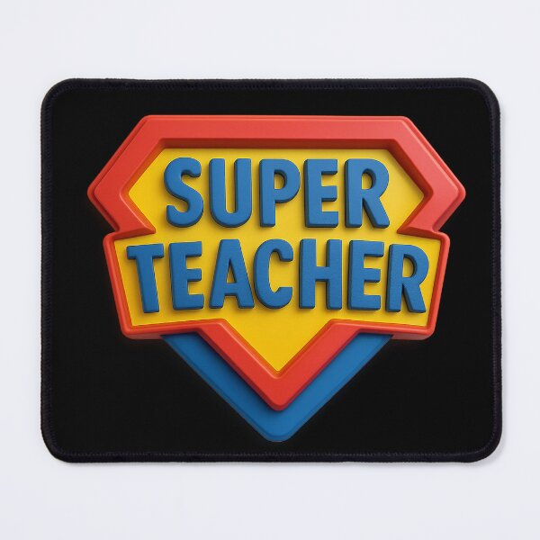 Item preview, Super Teacher Emblem – Bold Comic-Style Badge Design designed and sold by MySheetMusicArt.