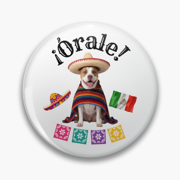 Item preview, ¡Órale Pitbull! Cute Fiesta Dog in Sombrero & Poncho with Mexican Party Flair designed and sold by Fredster1966.