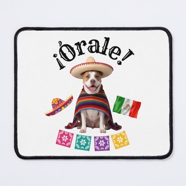 Item preview, ¡Órale Pitbull! Cute Fiesta Dog in Sombrero & Poncho with Mexican Party Flair designed and sold by Fredster1966.