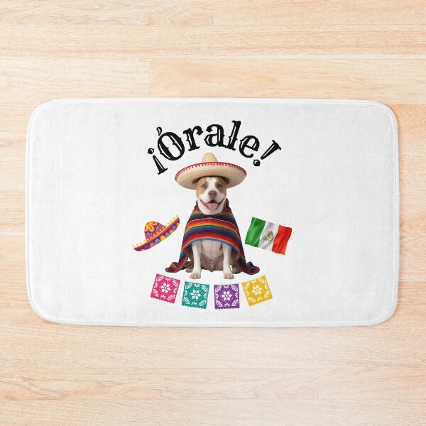 Item preview, ¡Órale Pitbull! Cute Fiesta Dog in Sombrero & Poncho with Mexican Party Flair designed and sold by Fredster1966.