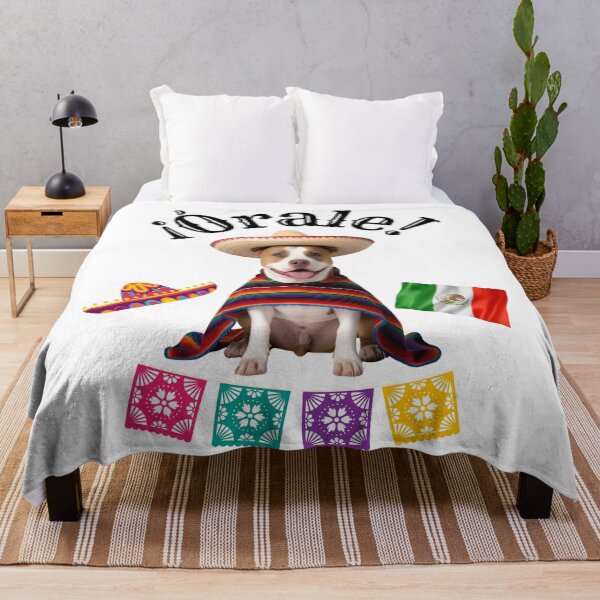 Item preview, ¡Órale Pitbull! Cute Fiesta Dog in Sombrero & Poncho with Mexican Party Flair designed and sold by Fredster1966.