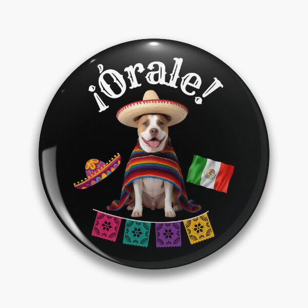 Item preview, ¡Órale Pitbull! Cute Fiesta Dog in Sombrero & Poncho with Mexican Party Flair designed and sold by Fredster1966.