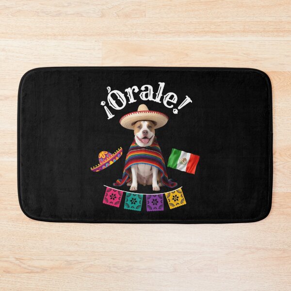 Item preview, ¡Órale Pitbull! Cute Fiesta Dog in Sombrero & Poncho with Mexican Party Flair designed and sold by Fredster1966.