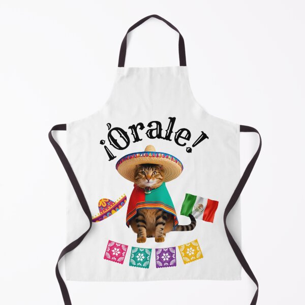Item preview, ¡Órale Silver Tabby Cat! Cute Fiesta Cat in Sombrero & Poncho with Mexican Party Flair designed and sold by Fredster1966.