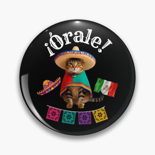 Item preview, ¡Órale Silver Tabby Cat! Cute Fiesta Cat in Sombrero & Poncho with Mexican Party Flair designed and sold by Fredster1966.
