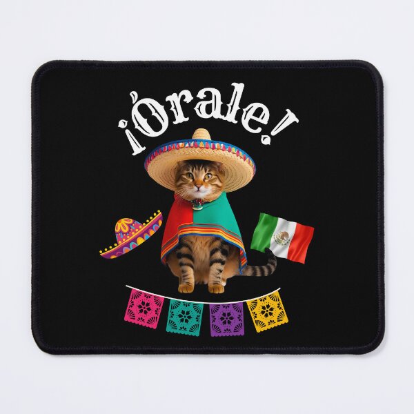 Item preview, ¡Órale Silver Tabby Cat! Cute Fiesta Cat in Sombrero & Poncho with Mexican Party Flair designed and sold by Fredster1966.