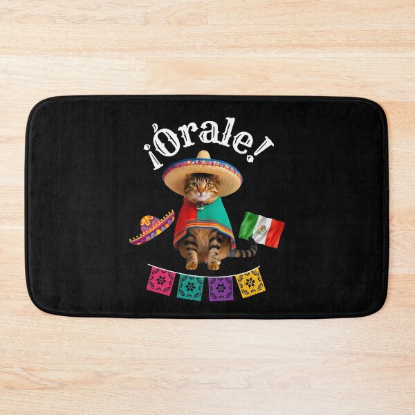 Item preview, ¡Órale Silver Tabby Cat! Cute Fiesta Cat in Sombrero & Poncho with Mexican Party Flair designed and sold by Fredster1966.