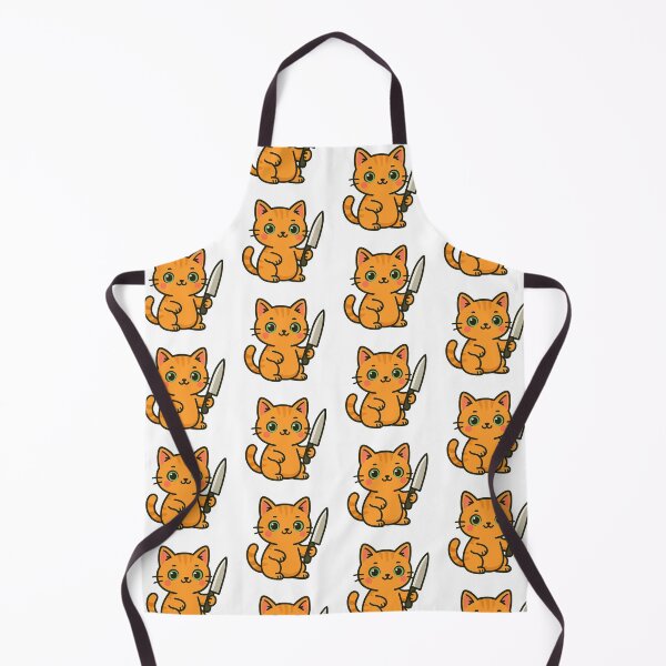 Item preview, Cute Cat with Knife (Orange, Green Eyes) designed and sold by VampWear.