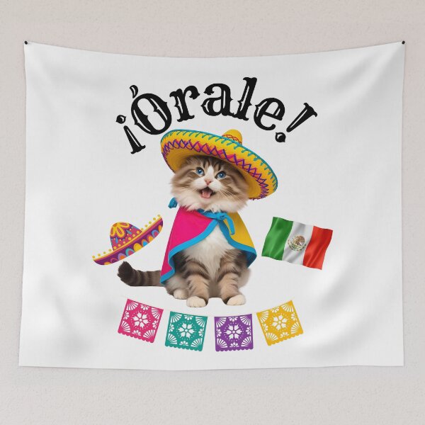Item preview, ¡Órale Ragdoll Cat! Cute Fiesta Kitty in Sombrero & Poncho with Mexican Party Flair designed and sold by Fredster1966.
