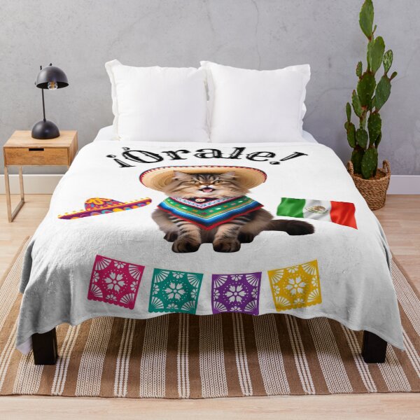 Item preview, ¡Órale Persian Cat! Cute Fiesta Kitty in Sombrero & Poncho with Mexican Party Style designed and sold by Fredster1966.