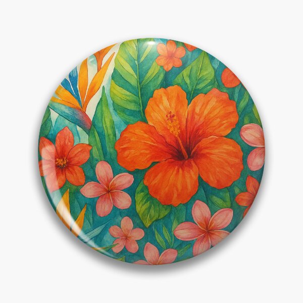 Artikelvorschau, Lebendiges tropisches Aquarell-Blumendesign entworfen und verkauft von Seabreeze2025.