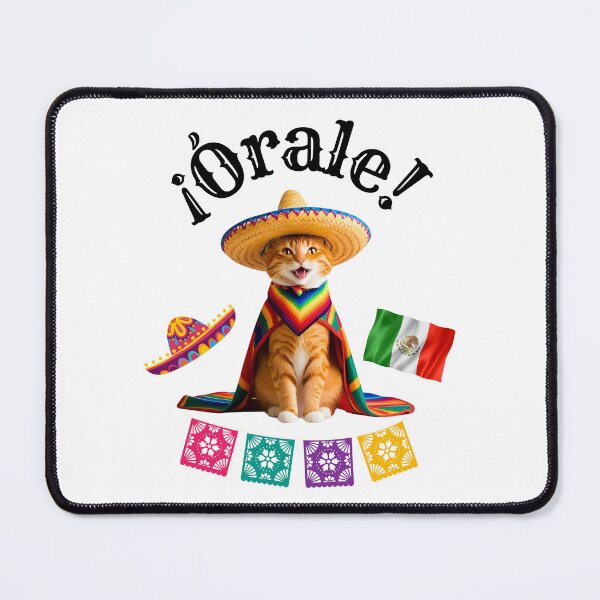 Item preview, ¡Órale Orange Tabby Cat! Cute Fiesta Cat in Sombrero & Poncho with Mexican Party Flair designed and sold by Fredster1966.