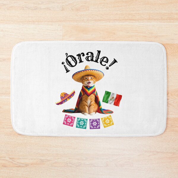 Item preview, ¡Órale Orange Tabby Cat! Cute Fiesta Cat in Sombrero & Poncho with Mexican Party Flair designed and sold by Fredster1966.