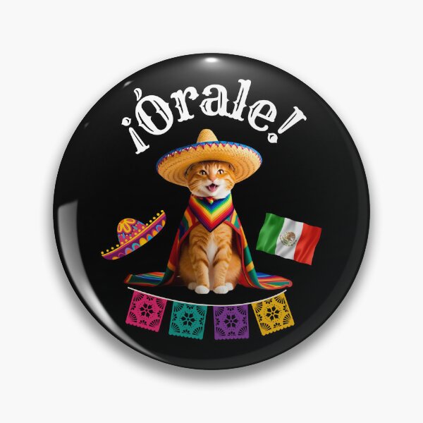Item preview, ¡Órale Orange Tabby Cat! Cute Fiesta Cat in Sombrero & Poncho with Mexican Party Flair designed and sold by Fredster1966.