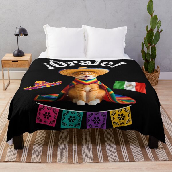 Item preview, ¡Órale Orange Tabby Cat! Cute Fiesta Cat in Sombrero & Poncho with Mexican Party Flair designed and sold by Fredster1966.