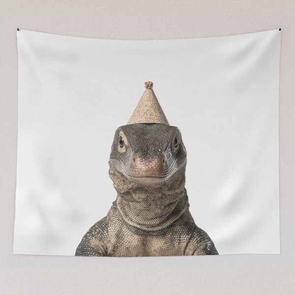 Item preview, Cute Monitor Lizard with Party Hat Birthday Celebration designed and sold by LazyOwlStore.