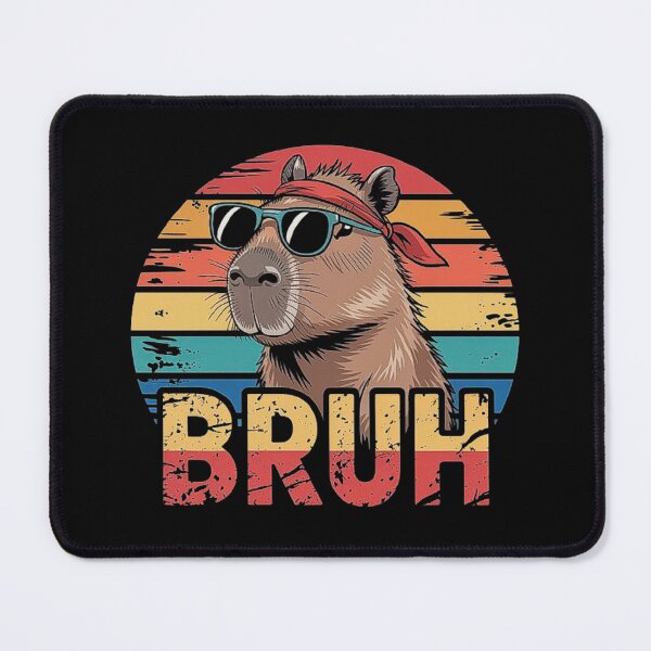 Item preview, Retro Capybara with Sunglasses Funny Bruh Meme Art designed and sold by love3617.