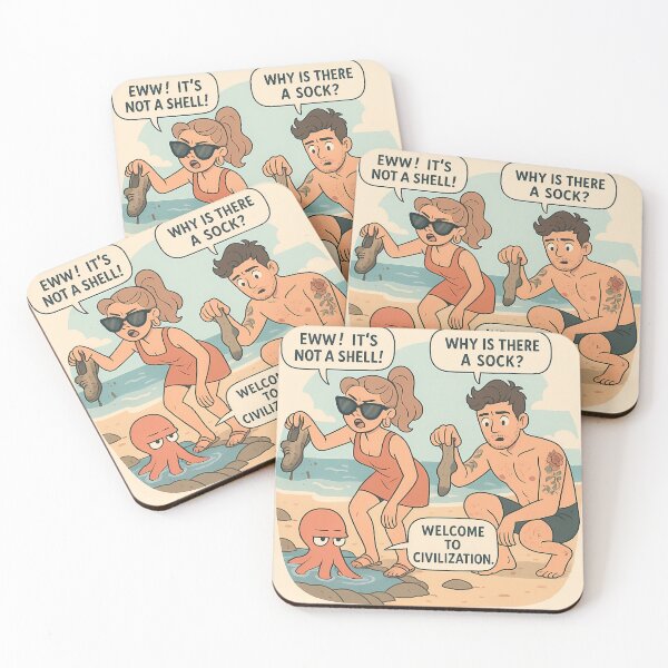 Item preview, Sweet Day Comic – "Shell-shocked!" | Beach Treasure Fail designed and sold by Sweetday2025.