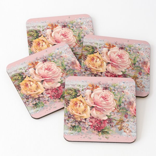Item preview, Copy of Vintage Shabby Lace and Roses - pink designed and sold by PhaedraArt.