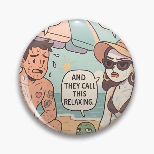 Item preview, Sweet Day Comic – "Beach Therapy Fails" | Too Hot to Relax! designed and sold by Sweetday2025.