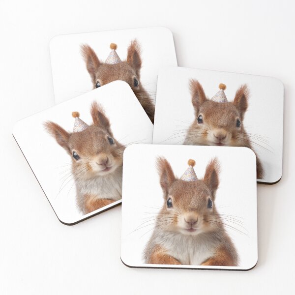 Item preview, Cute Red Squirrel with Party Hat Birthday Celebration designed and sold by LazyOwlStore.
