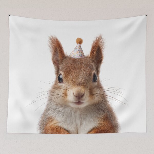Item preview, Cute Red Squirrel with Party Hat Birthday Celebration designed and sold by LazyOwlStore.