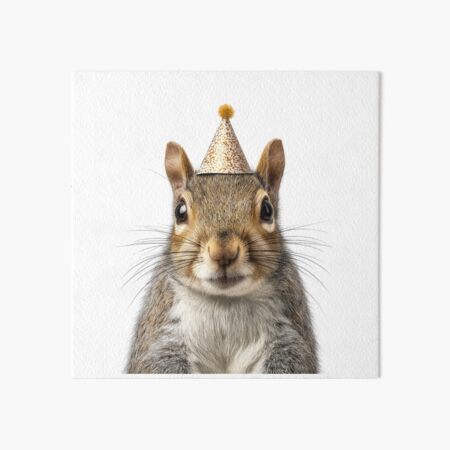 Item preview, Cute Grey Squirrel with Party Hat Birthday Celebration designed and sold by LazyOwlStore.