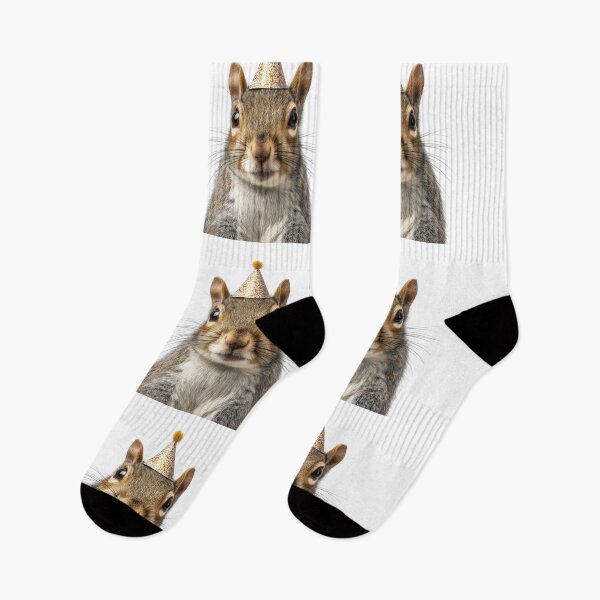Item preview, Cute Grey Squirrel with Party Hat Birthday Celebration designed and sold by LazyOwlStore.