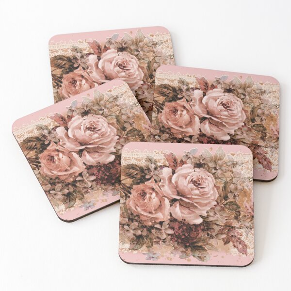 Item preview, Vintage Shabby Lace and Roses - sepia designed and sold by PhaedraArt.