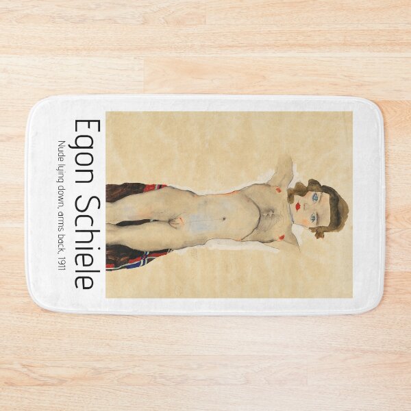 Item preview, Egon Schiele nude lying down, arms back, 1911  exhibition poster designed and sold by paulrommer.