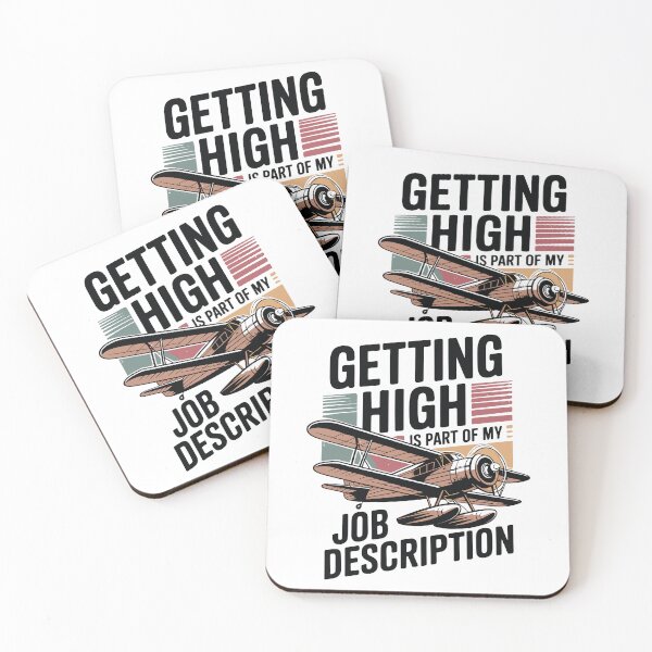 Item preview, Getting High Is Part of My Job – Funny Retro Aviation Pilot designed and sold by tmerchtrends.