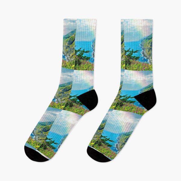 Item preview, Gorgeous Big Sur to Carmel California Highway Coastline under Rainbow designed and sold by Yogibear & Rachelle .