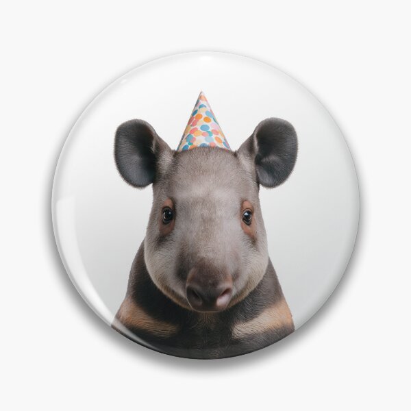 Item preview, Cute Tapir with Party Hat Birthday Celebration designed and sold by LazyOwlStore.