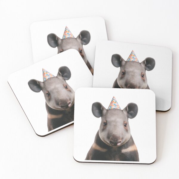 Item preview, Cute Tapir with Party Hat Birthday Celebration designed and sold by LazyOwlStore.