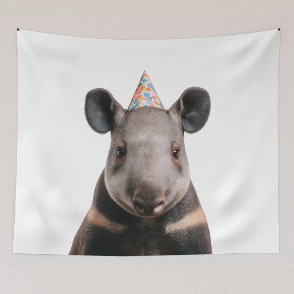 Item preview, Cute Tapir with Party Hat Birthday Celebration designed and sold by LazyOwlStore.