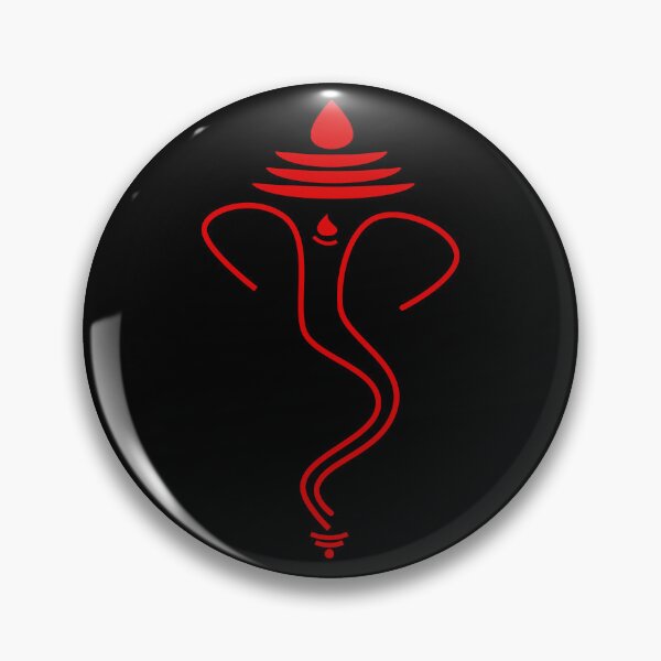 Item preview, Auspicious - Ganesh Outline #2 Red on Black - For Luck, Peace and Prosperity designed and sold by simpleones.