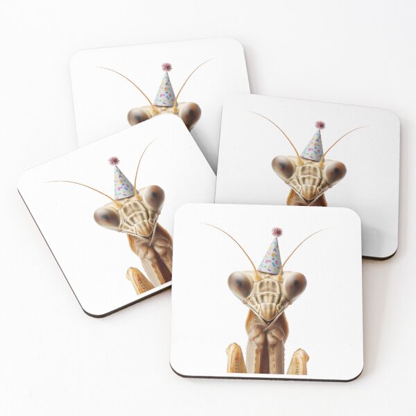 Item preview, Cute Praying Mantis with Party Hat Birthday Celebration designed and sold by LazyOwlStore.