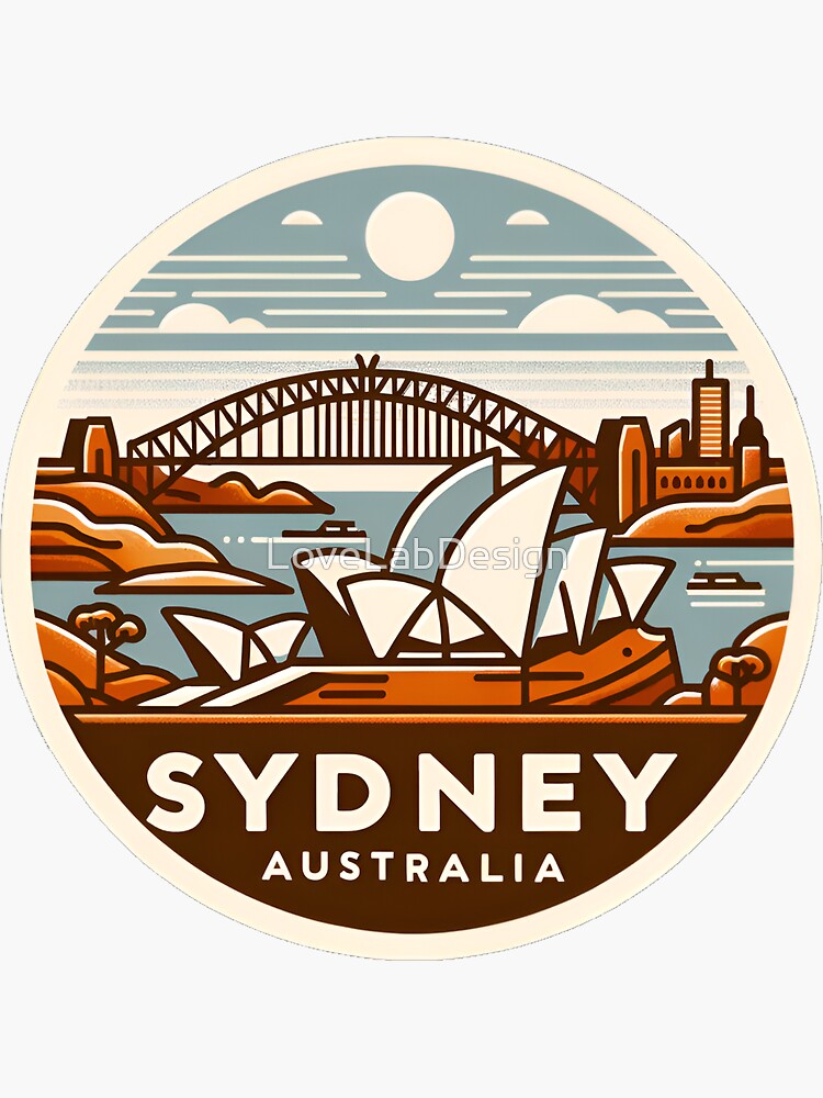 Thumbnail 3 of 3, Sticker, Sydney Australia designed and sold by LoveLabDesign.