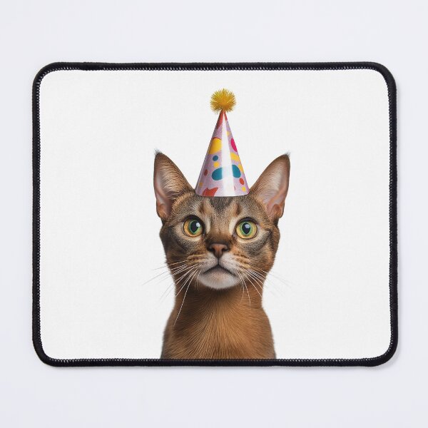 Item preview, Cute Abyssinian Cat with Party Hat Birthday Celebration designed and sold by LazyOwlStore.