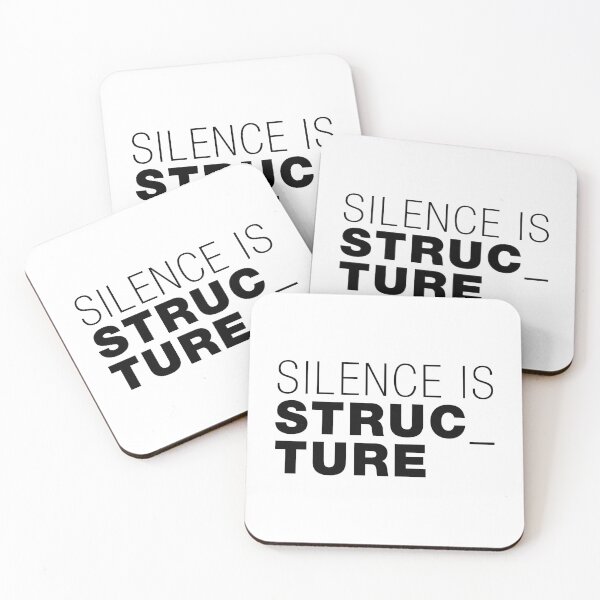 Item preview, Silence is Structure – Typographic Art for Electronic Minds – Black Version designed and sold by parissiArt.