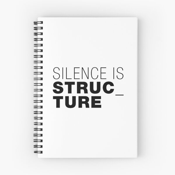 Item preview, Silence is Structure – Typographic Art for Electronic Minds – Black Version designed and sold by parissiArt.