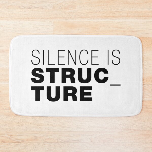 Item preview, Silence is Structure – Typographic Art for Electronic Minds – Black Version designed and sold by parissiArt.
