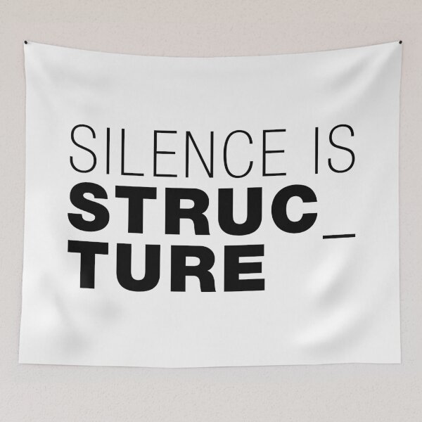 Item preview, Silence is Structure – Typographic Art for Electronic Minds – Black Version designed and sold by parissiArt.
